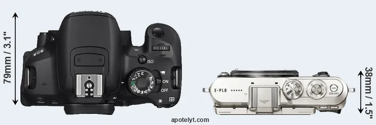 Compare 650D versus E-PL8 top