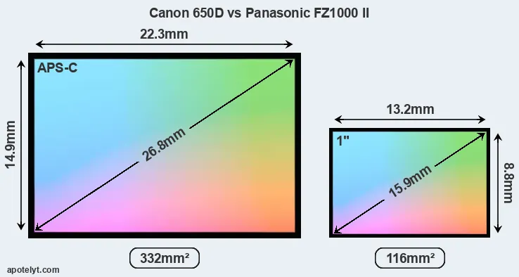 Canon 650D and Panasonic FZ1000 II sensor measures