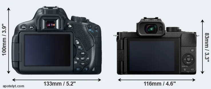 Comparison 650D or G100 rear