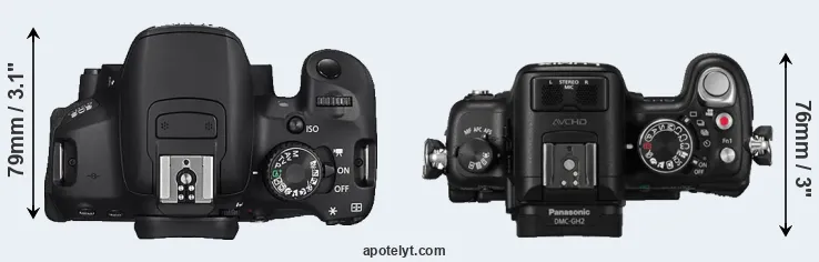 Compare 650D versus GH2 top