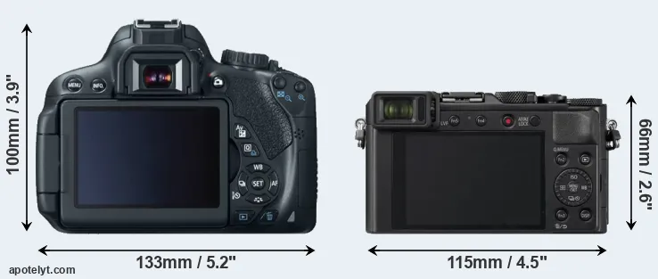 Comparison 650D or LX100 II rear
