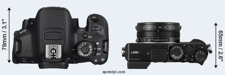 Compare 650D versus LX100 II top