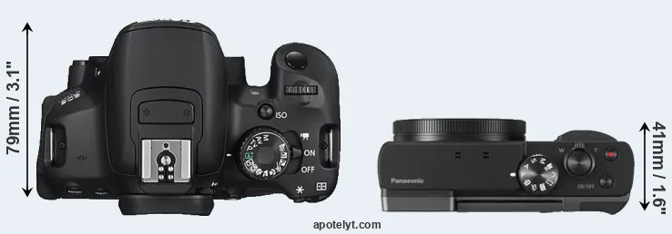 Compare 650D versus TZ90 top