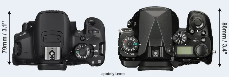 Compare 650D versus K-1 top