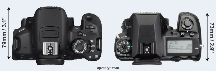 Compare 650D versus K-5 II top