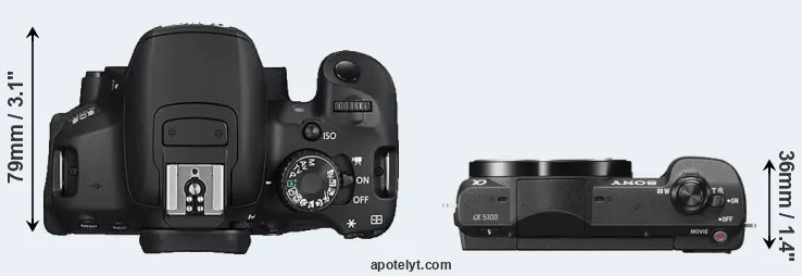 Compare 650D versus A5100 top