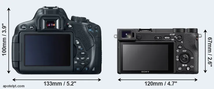 Comparison 650D or A6500 rear