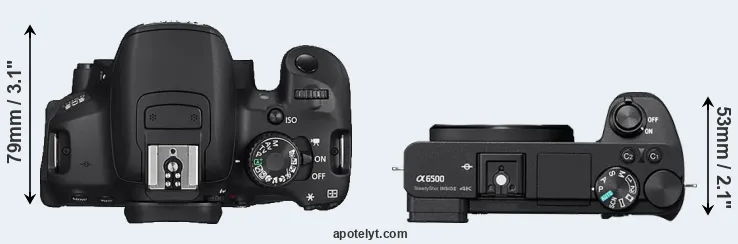 Compare 650D versus A6500 top