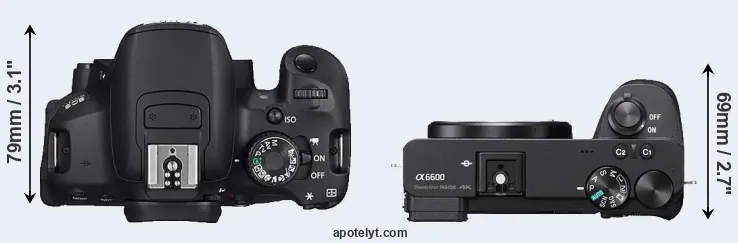 Compare 650D versus A6600 top