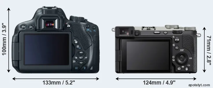Comparison 650D or A7C II rear