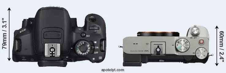 Compare 650D versus A7C top
