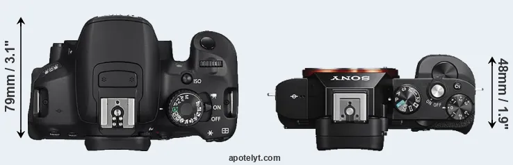 Compare 650D versus A7S top