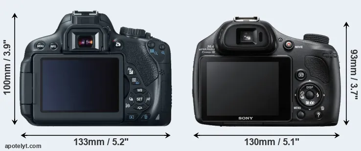 Comparison 650D or HX400V rear