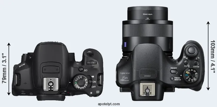 Compare 650D versus HX400V top
