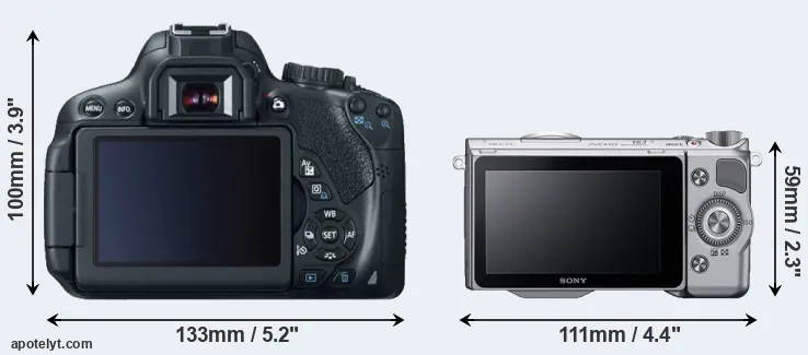 Comparison 650D or NEX-5T rear