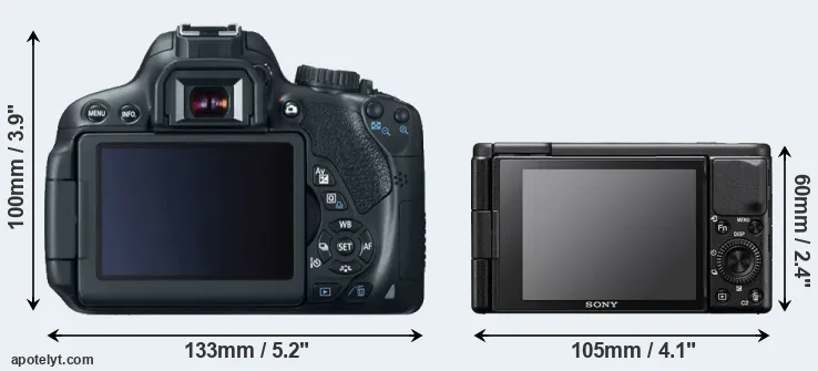 Comparison 650D or ZV-1 rear