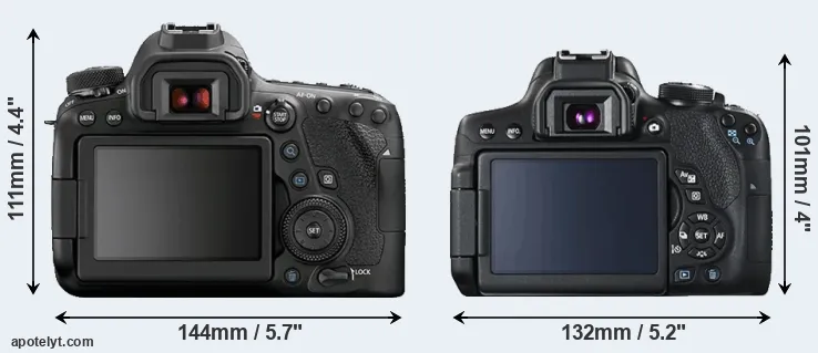 Comparison 6D Mark II or 750D rear