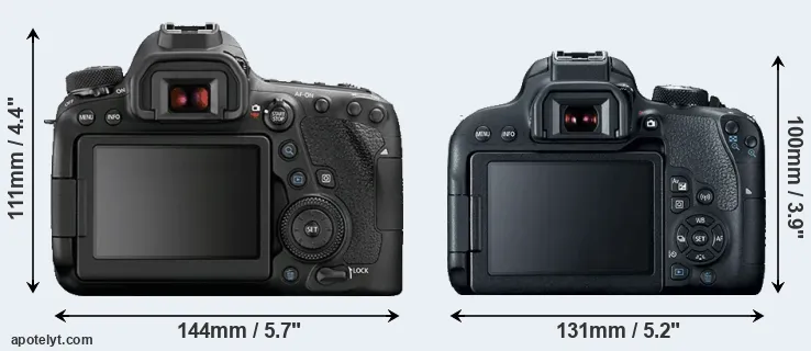 Comparison 6D Mark II or 800D rear