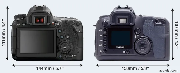 Comparison 6D Mark II or D60 rear