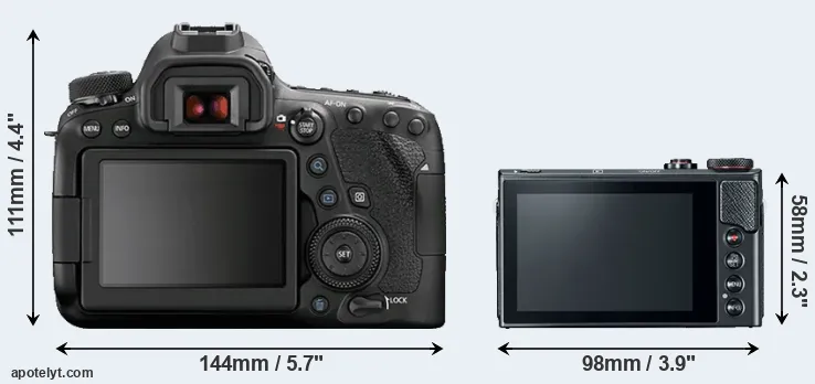 Comparison 6D Mark II or G9X Mark II rear