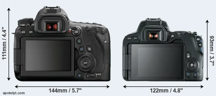 Comparison 6D Mark II or SL2 rear