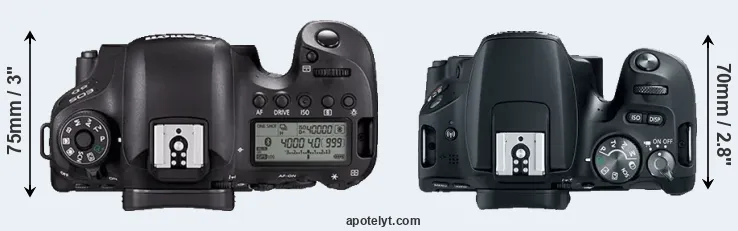 Compare 6D Mark II versus SL2 top
