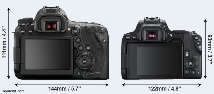 Comparison 6D Mark II or SL3 rear
