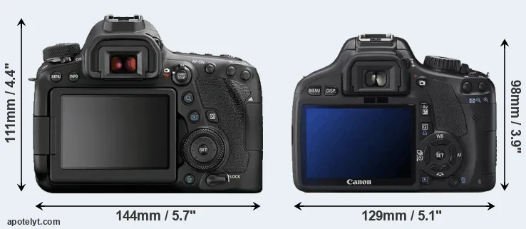 Comparison 6D Mark II or T2i rear