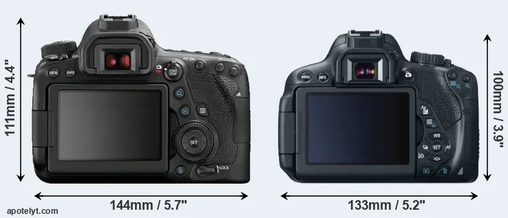 Comparison 6D Mark II or T4i rear