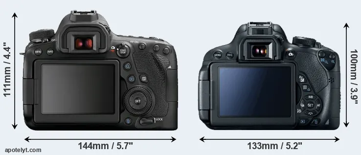 Comparison 6D Mark II or T5i rear