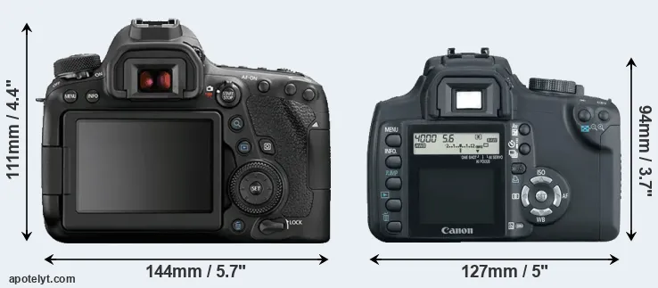 Comparison 6D Mark II or XT rear