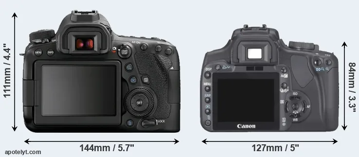 Comparison 6D Mark II or XTi rear