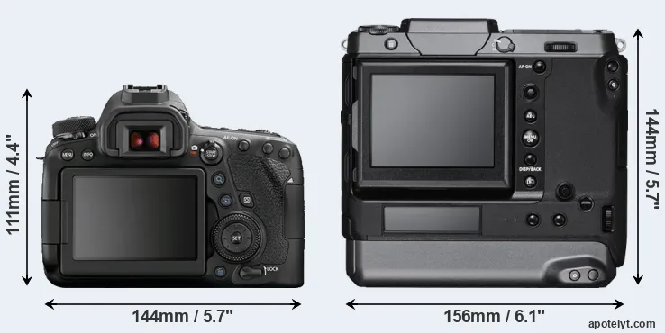 Comparison 6D Mark II or GFX 100 rear