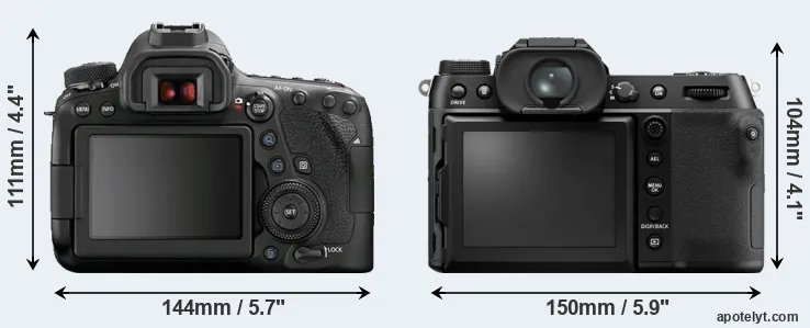 Comparison 6D Mark II or GFX 50S II rear