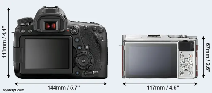 Comparison 6D Mark II or X-A3 rear