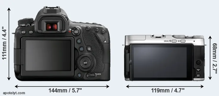 Comparison 6D Mark II or X-A7 rear