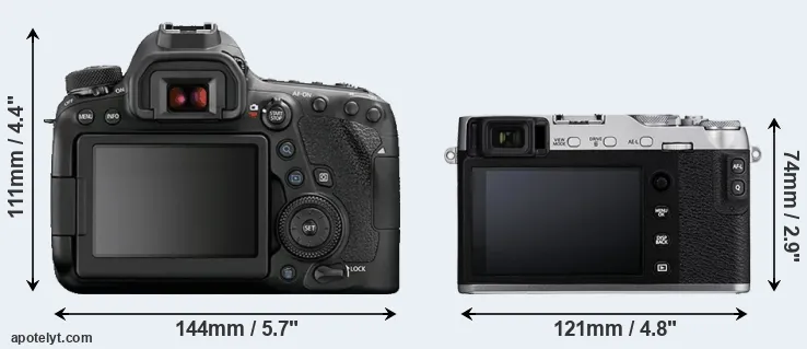 Comparison 6D Mark II or X-E3 rear