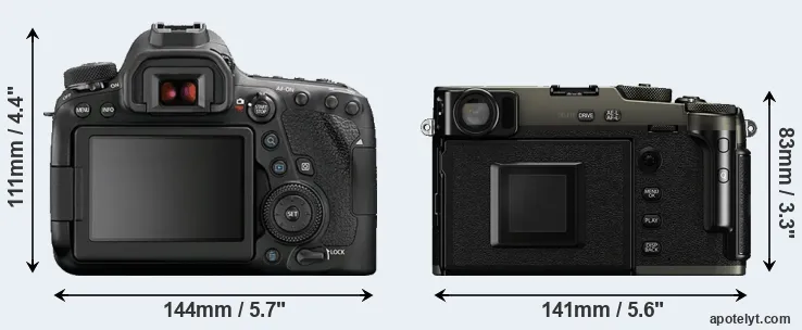 Comparison 6D Mark II or X-Pro3 rear