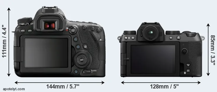 Comparison 6D Mark II or X-S20 rear