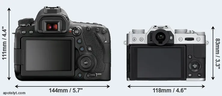 Comparison 6D Mark II or X-T10 rear