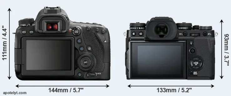 Comparison 6D Mark II or X-T3 rear