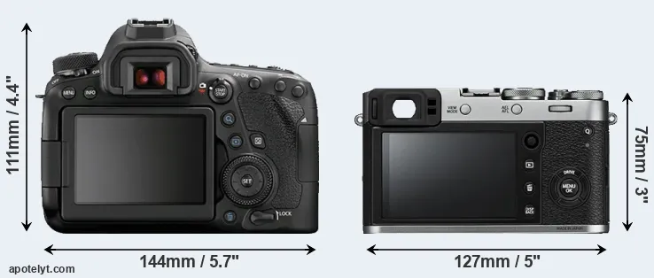 Comparison 6D Mark II or X100F rear