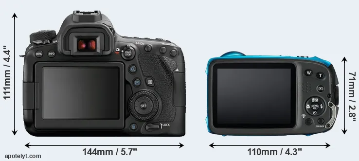 Comparison 6D Mark II or XP130 rear