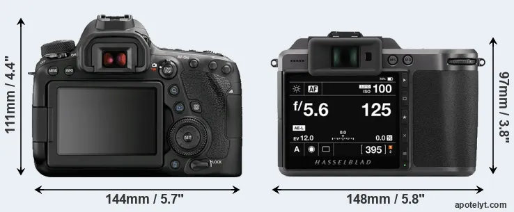 Comparison 6D Mark II or X1D II rear