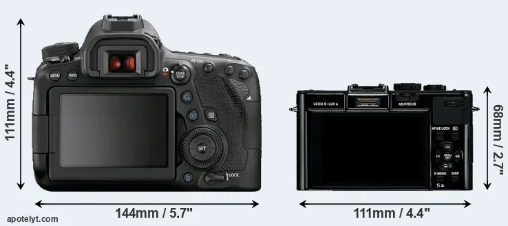 Comparison 6D Mark II or D-LUX 6 rear