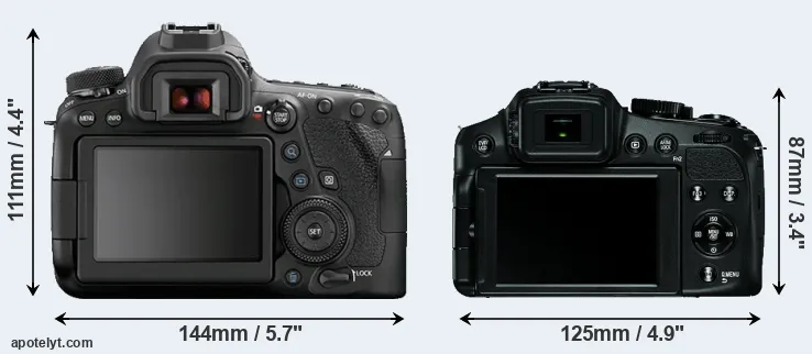 Comparison 6D Mark II or V-LUX 4 rear