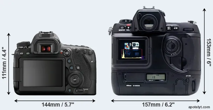 Comparison 6D Mark II or D1X rear
