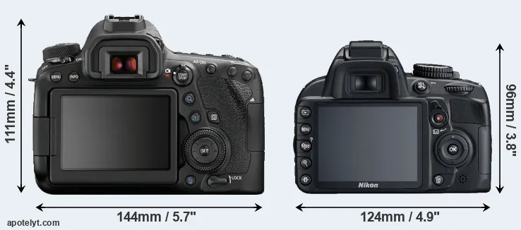 Comparison 6D Mark II or D3100 rear