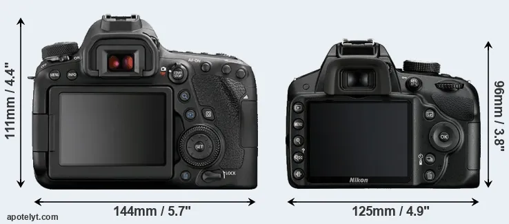 Comparison 6D Mark II or D3200 rear