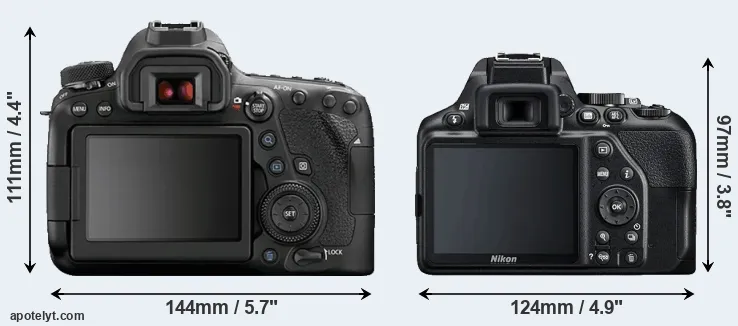 Comparison 6D Mark II or D3500 rear